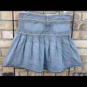 BCBGirls grey stretch denim pleated skirt